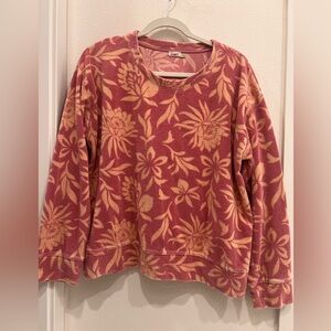 Faherty Cabana Towel Terry Sweatshirt
Size XL Rose Peach Blossom Floral